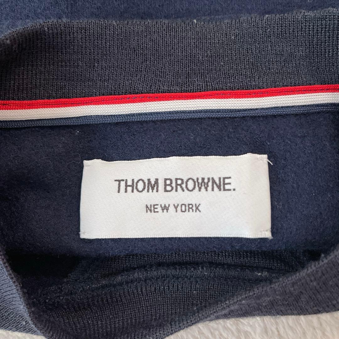 未使用級★THOM BROWNE★希少 ウールボーダーニット ネイビー 兼用 S