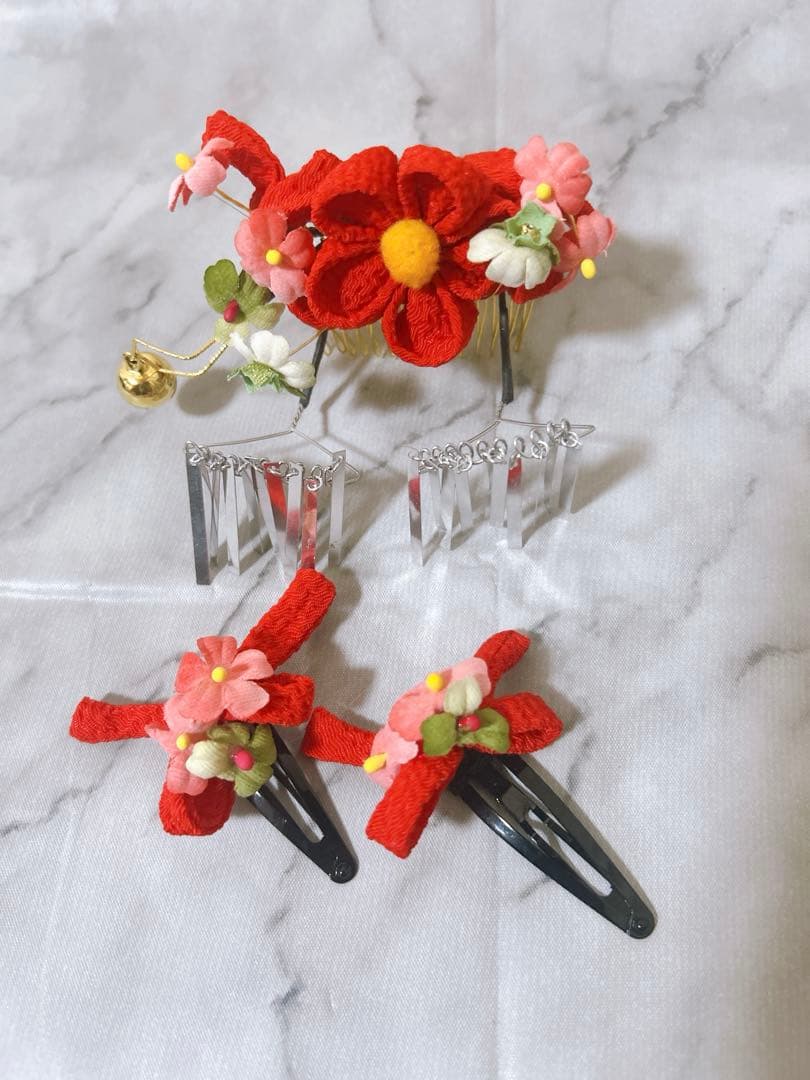 豪華逸品♡七五三　3歳　女の子　セット　一式　総絞りセット　赤系