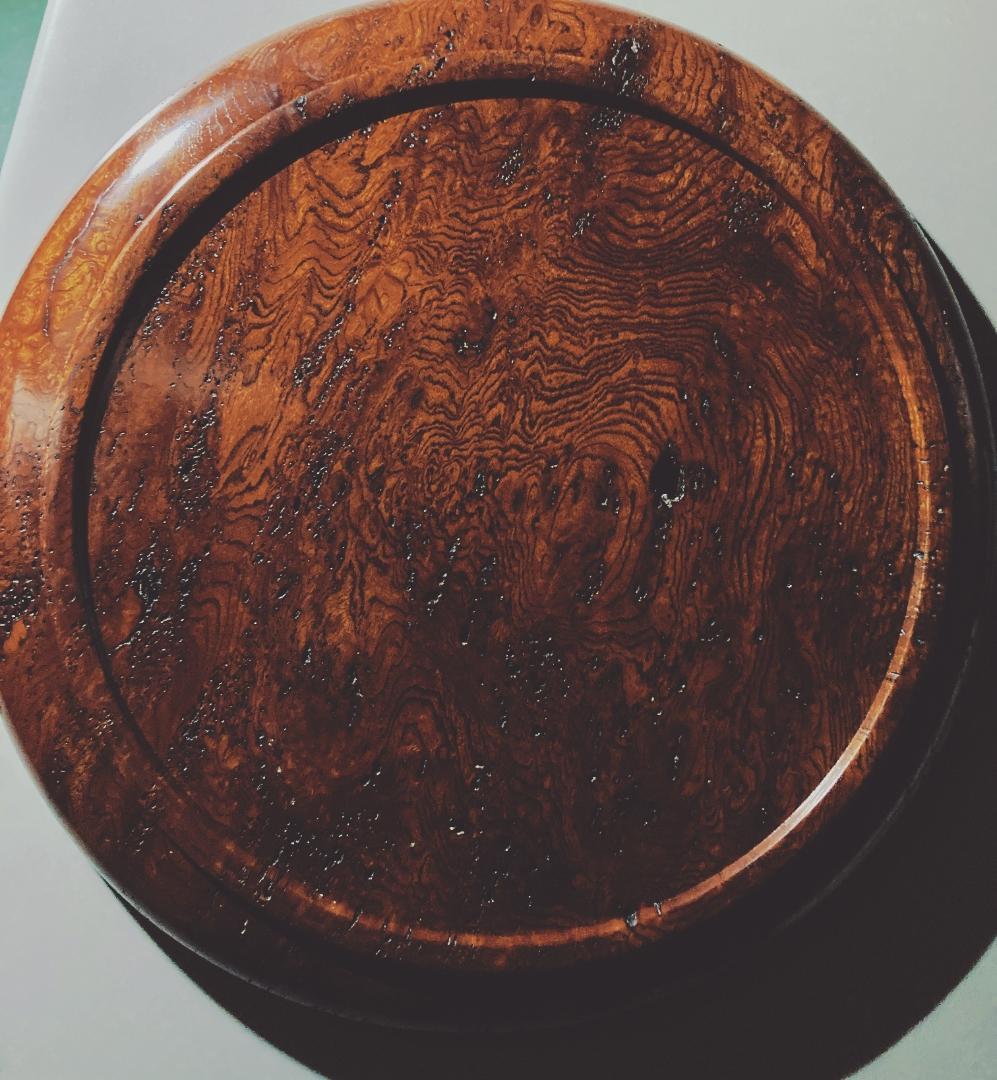 【値下げ】【希少】 小椋榮一 天然古木 丸盆 【真作保証】