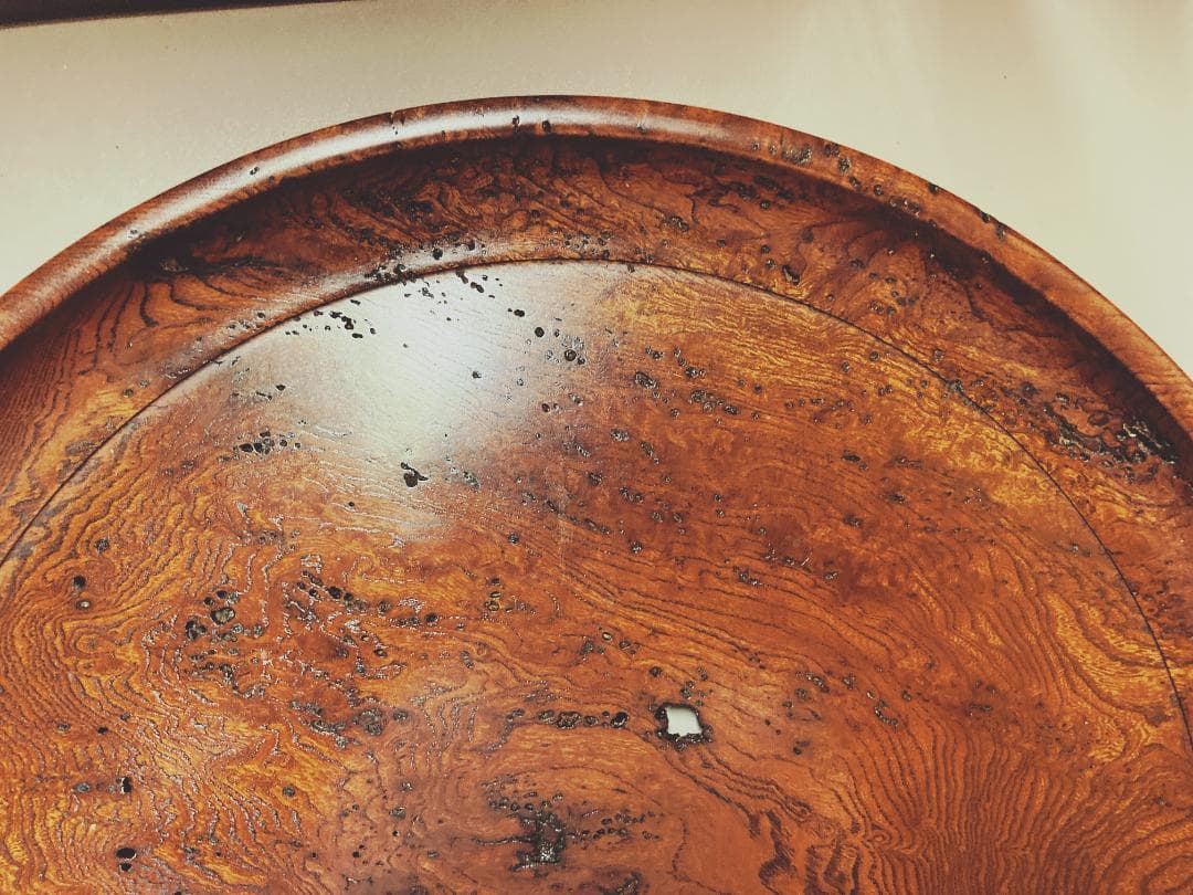 【値下げ】【希少】 小椋榮一 天然古木 丸盆 【真作保証】