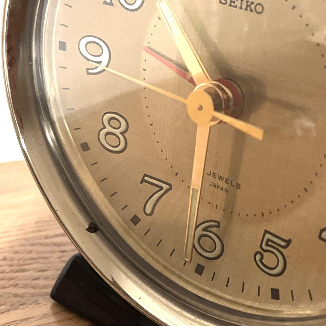 SEIKO 置時計　ゼンマイ式　目覚まし機能付　昭和レトロ　2 JEWELS