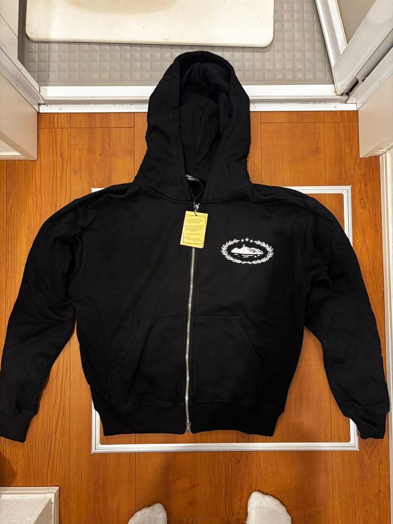 Corteiz ブラック フルジップパーカー S