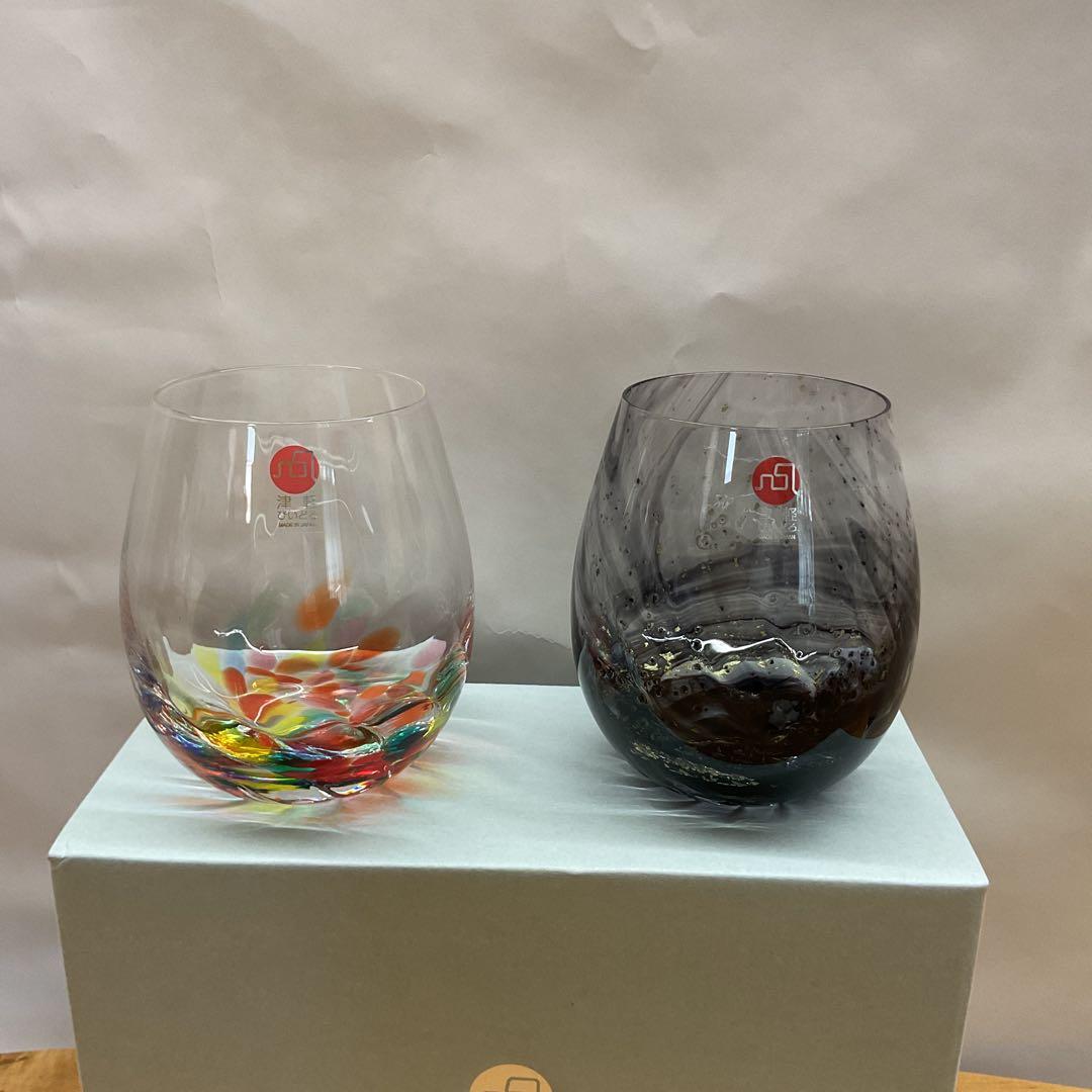 津軽びいどろ　ねぶたあかり　ロックグラスペア