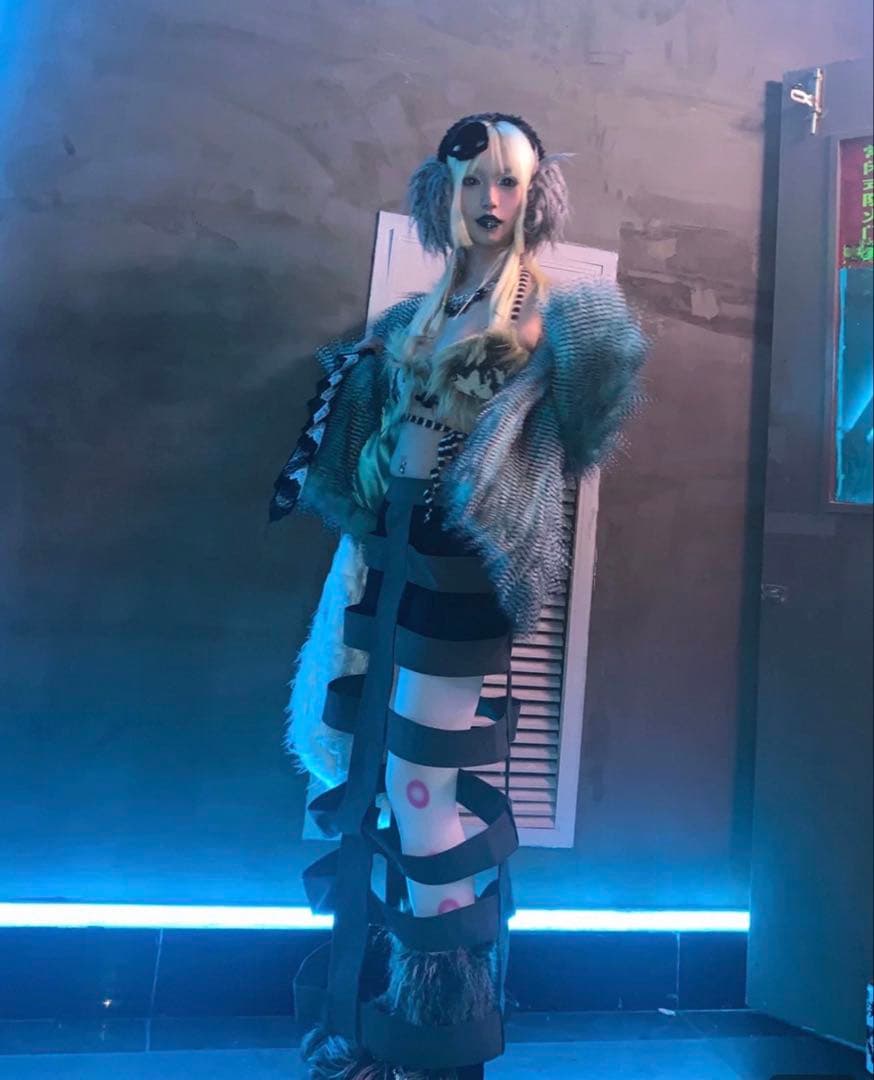 即日発送eyeellike21AWグレー フェイクファー 耳あて　y2k 00s