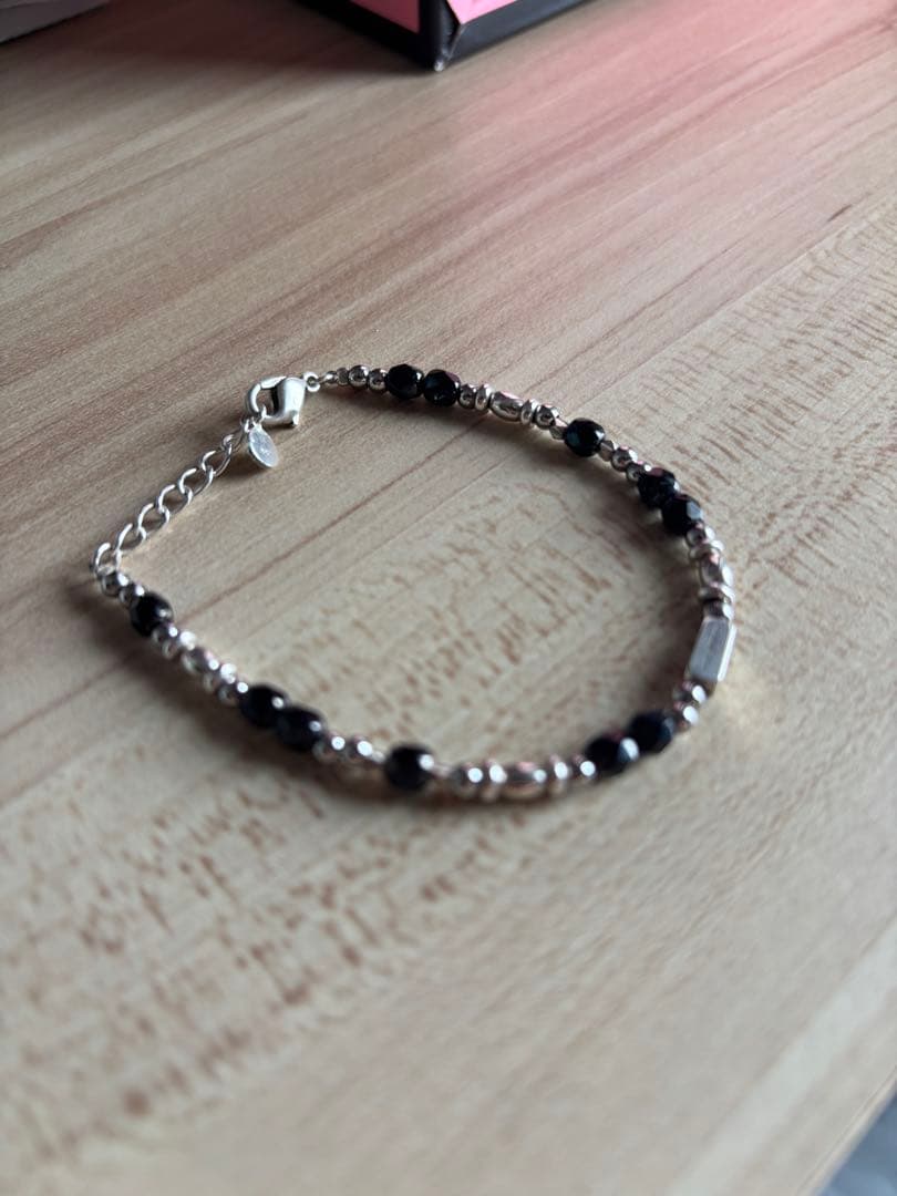 GARNI ブラックビーズ チェーンブレスレット