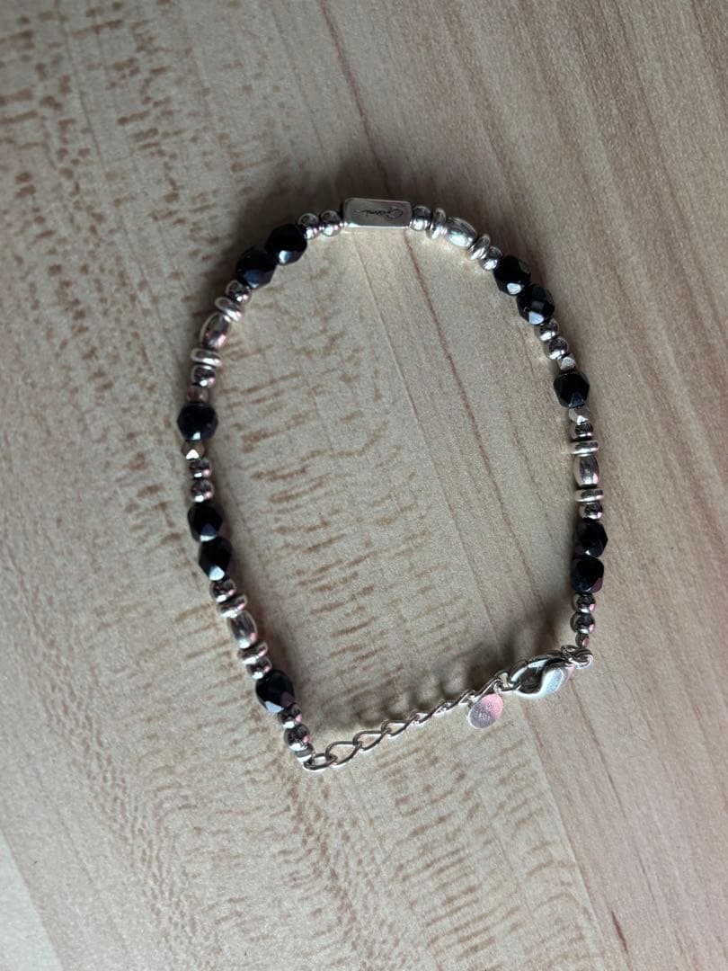 GARNI ブラックビーズ チェーンブレスレット