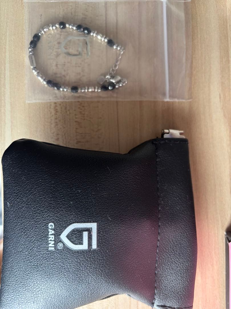 GARNI ブラックビーズ チェーンブレスレット