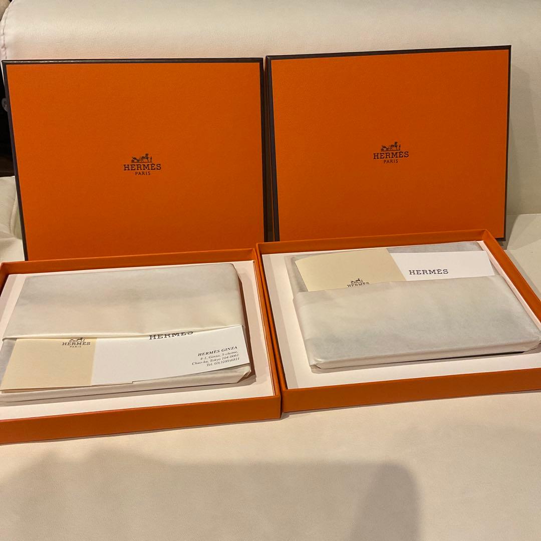 HERMÈS 蓮の葉柄 皿　角皿　プレート　新品　2枚セット