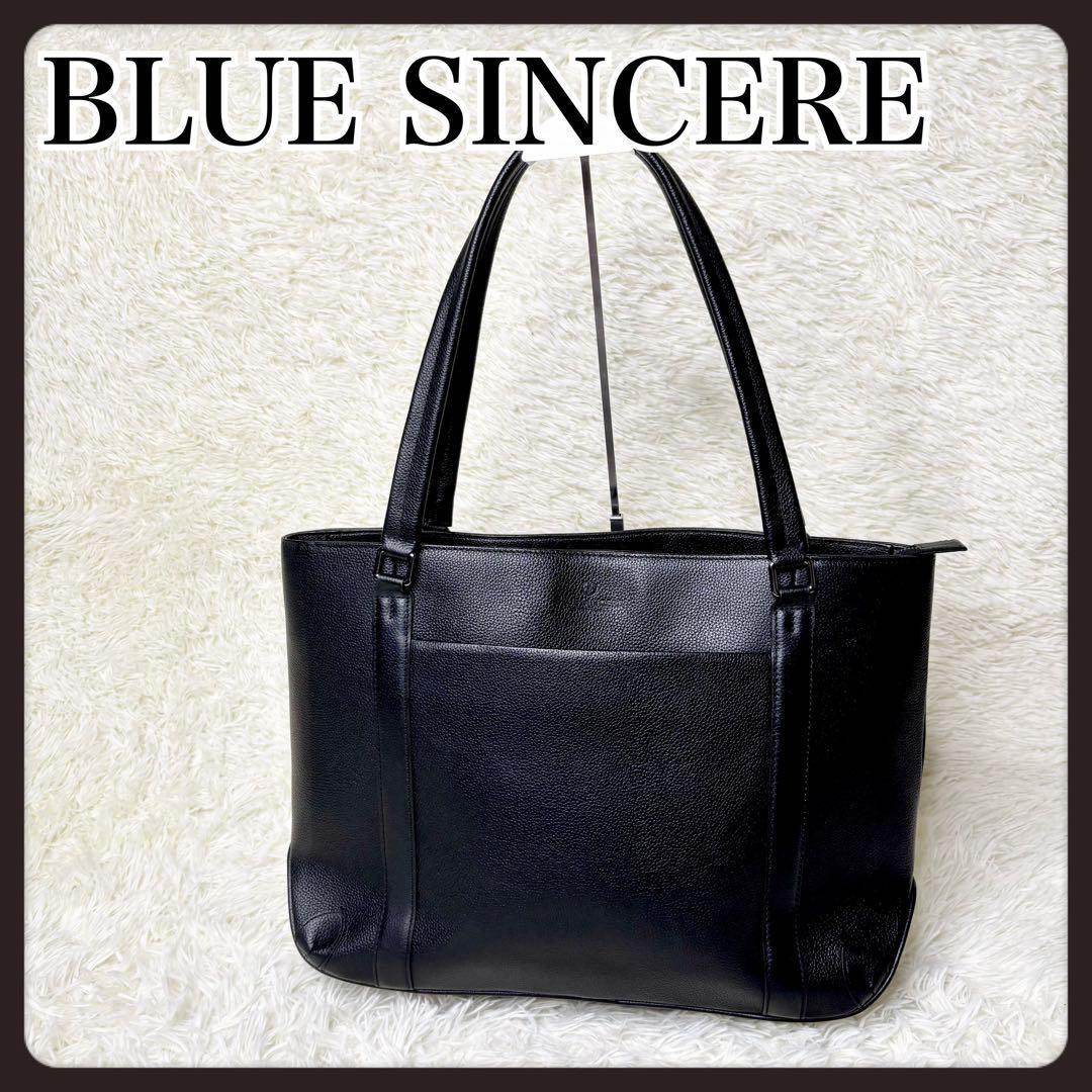 【美品】ブルーシンシア トートバッグ ブラック A4PC レザー ビジネス 通勤