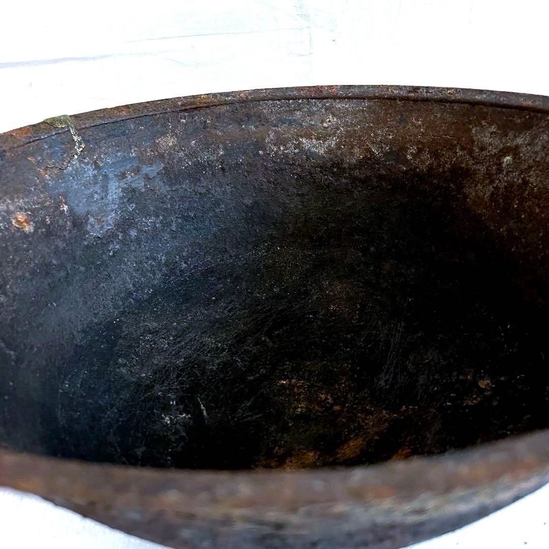 アンティーク　鉄鍋　特大　釜炒り　茶炒り　大鍋　約200年前　江戸時代