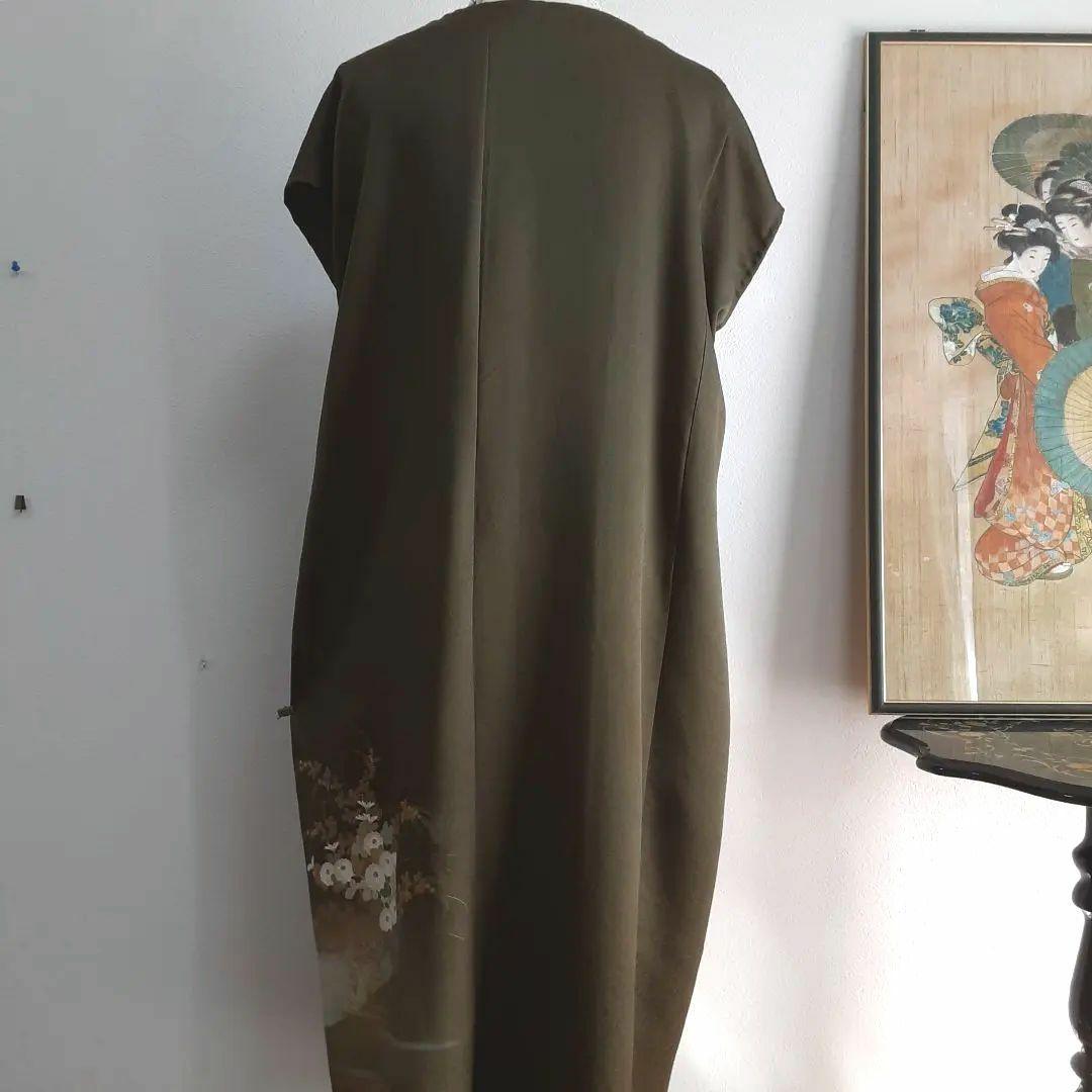リメイク着物ロングワンピースボレロ付きＬ正絹