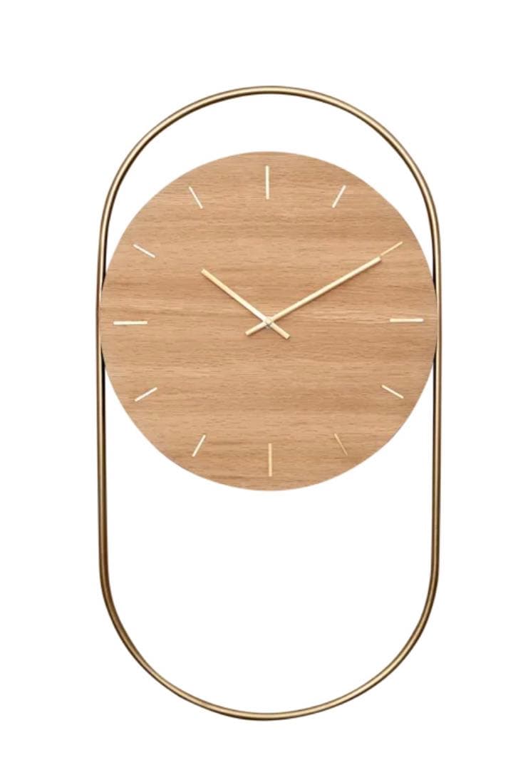 ノルディックネストA-Wall壁掛け時計 北欧オーク 丸型
