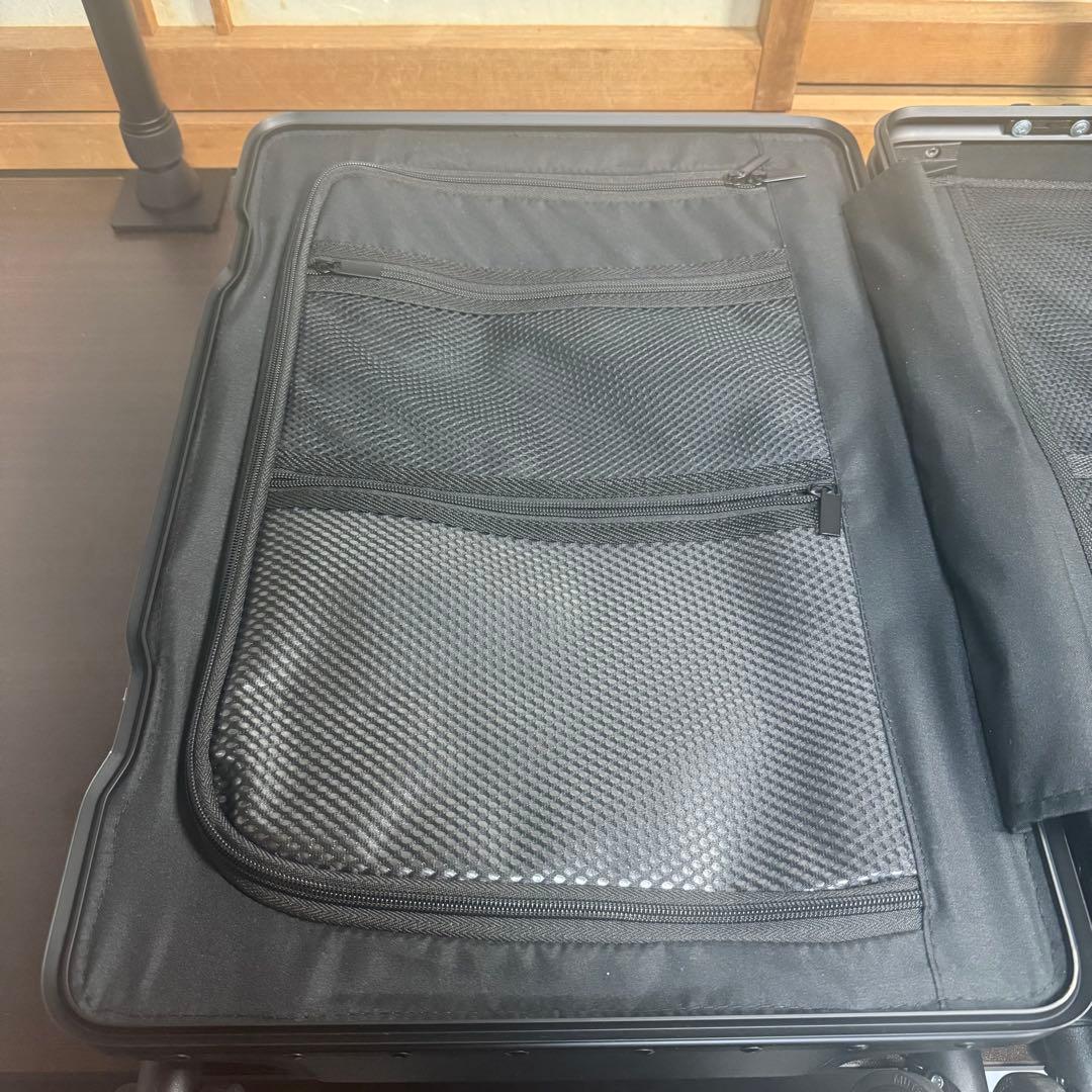 スーツケース Sサイズ 機内持込 40L フロントオープン USB付 ブラック