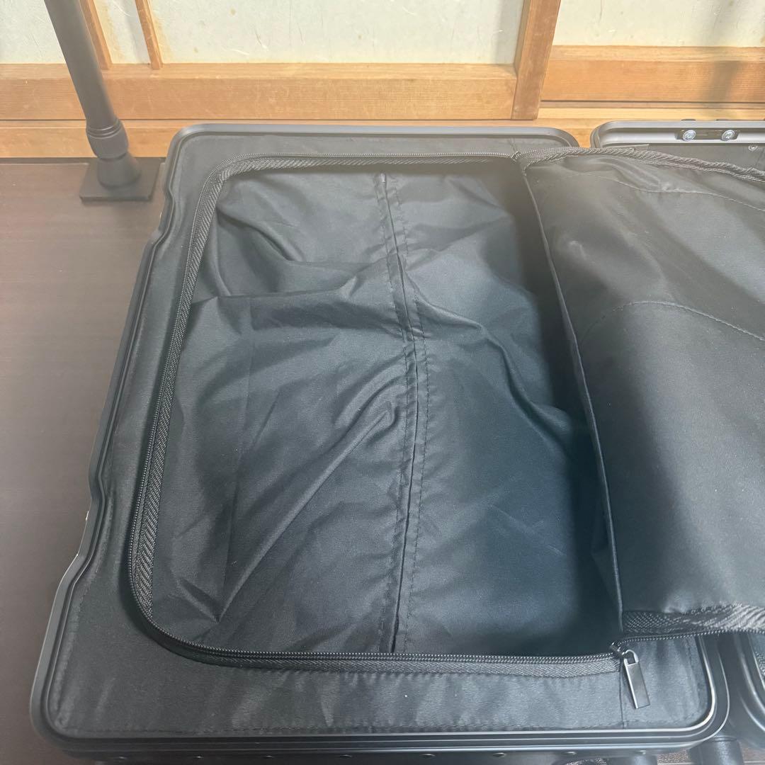 スーツケース Sサイズ 機内持込 40L フロントオープン USB付 ブラック