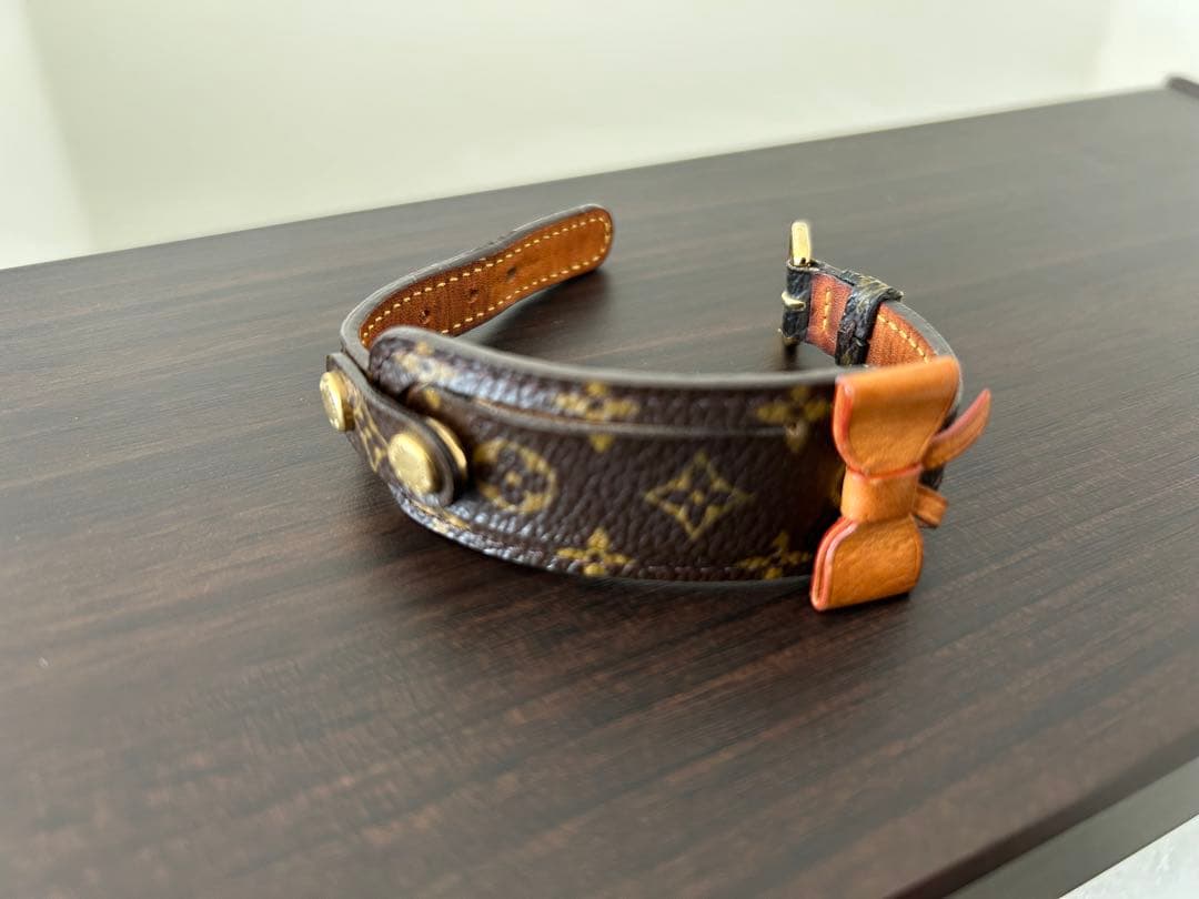 Louis Vuitton ブラウンレザー リボンブレスレット