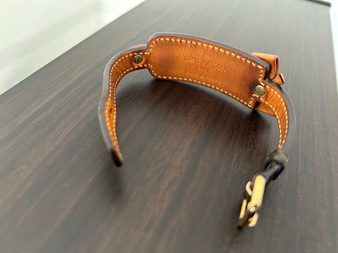 Louis Vuitton ブラウンレザー リボンブレスレット