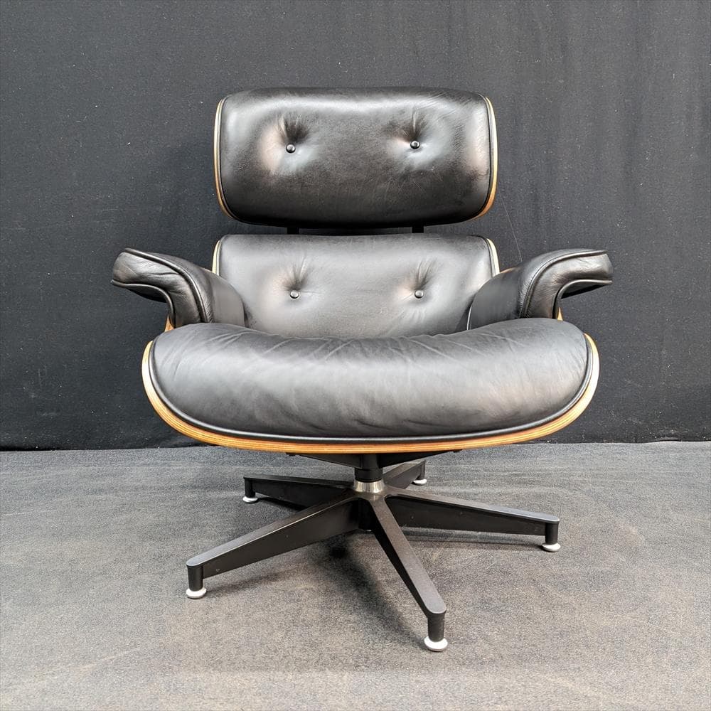 美品　リプロダクト　本革　イームズ ラウンジチェア　オットマン　パーソナルチェア