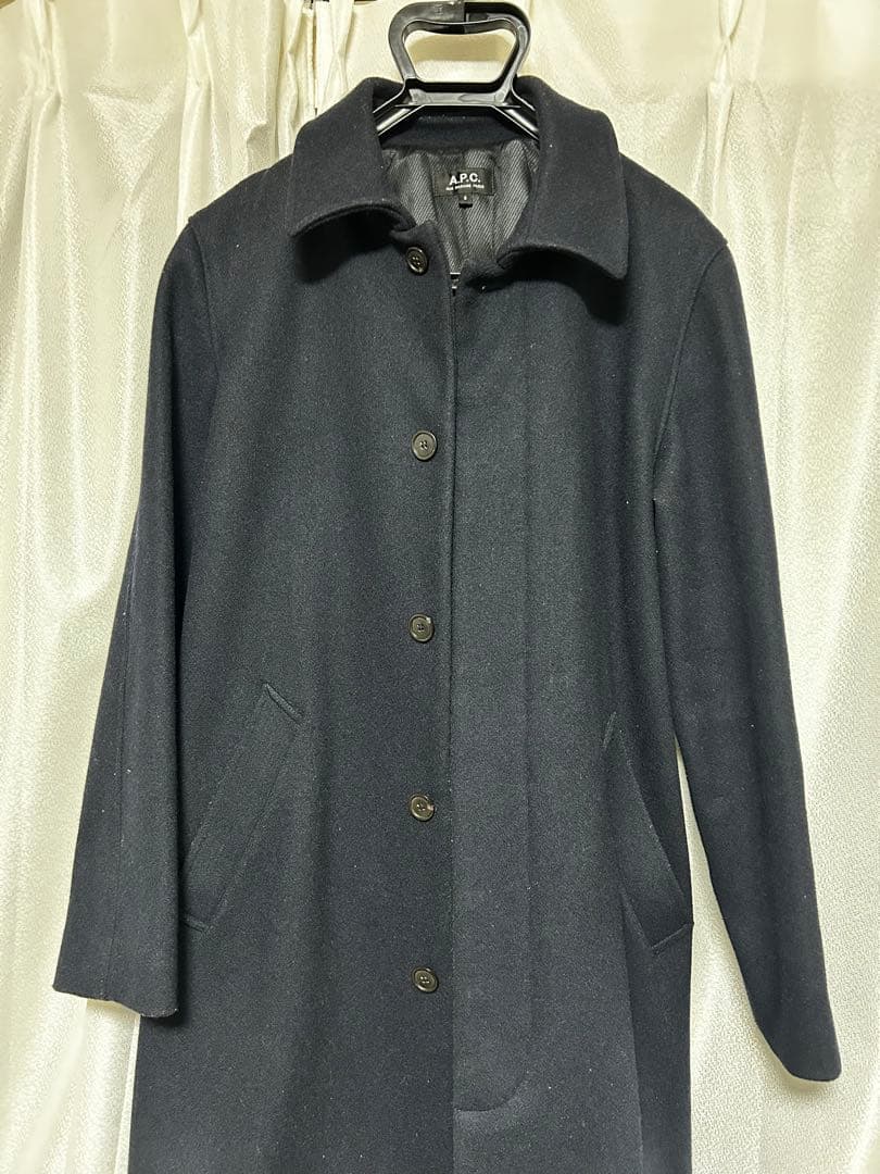 A.P.C. ネイビー ステンカラーコート ウール【美品】【値下げしました】