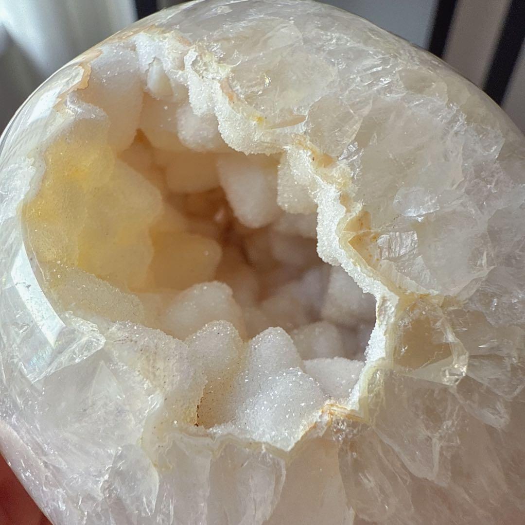 【MH】天然石シュガー水晶共生瑪瑙のきのこ　置物NO.010914