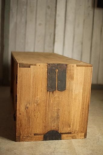 古い木製のガラス戸棚×ミラー付き戸棚×木製小引き出し　古家具　古民家　時代家具