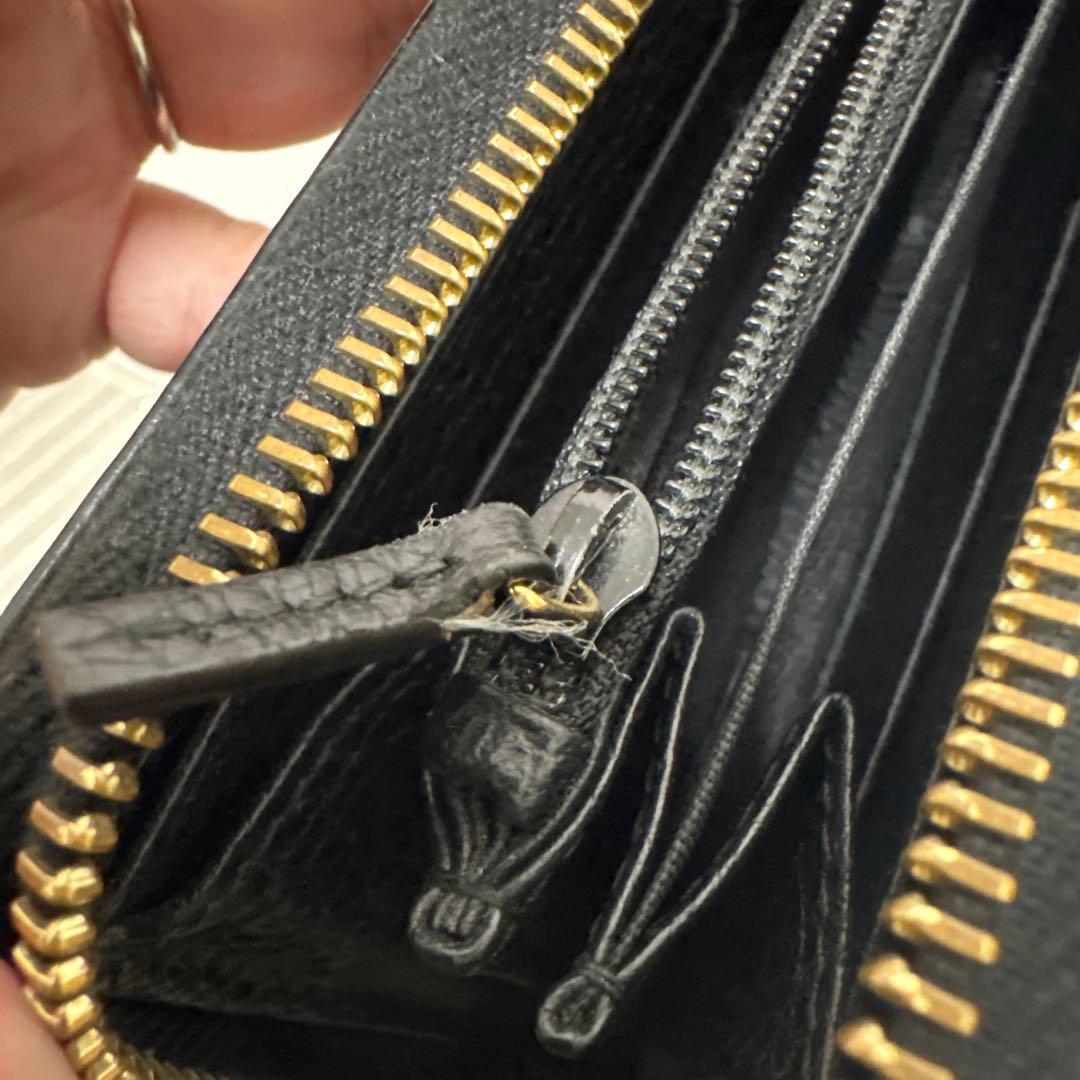 グッチ　長財布　ラウンドファスナー　マーモント　ブラック