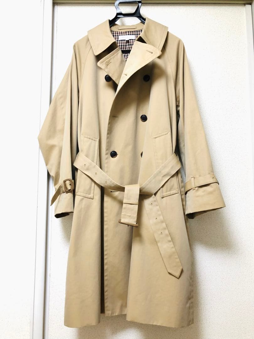 ほぼ新品❣️希少ユナイテッドアローズ高質トレンチコート純綿オーバーサイズMベージュ