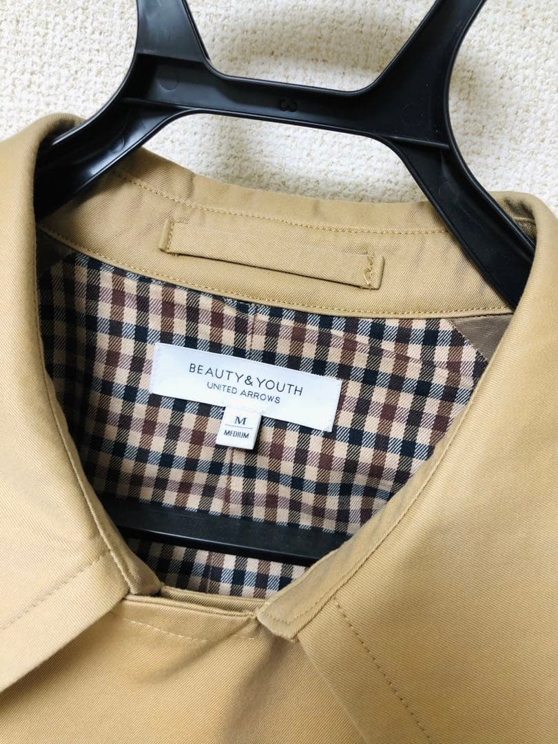 ほぼ新品❣️希少ユナイテッドアローズ高質トレンチコート純綿オーバーサイズMベージュ