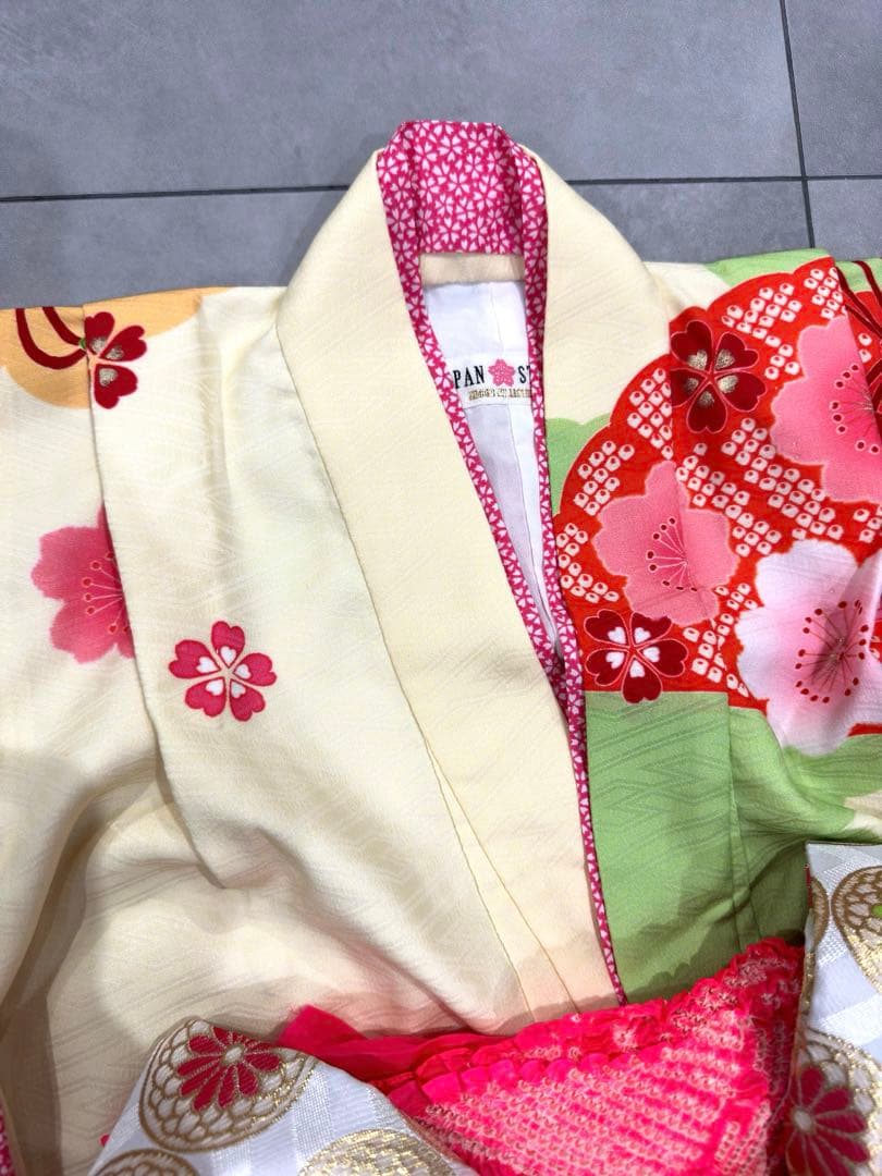 JAPANスタイル　あしだまなコラボ　7歳　着物　フルセット