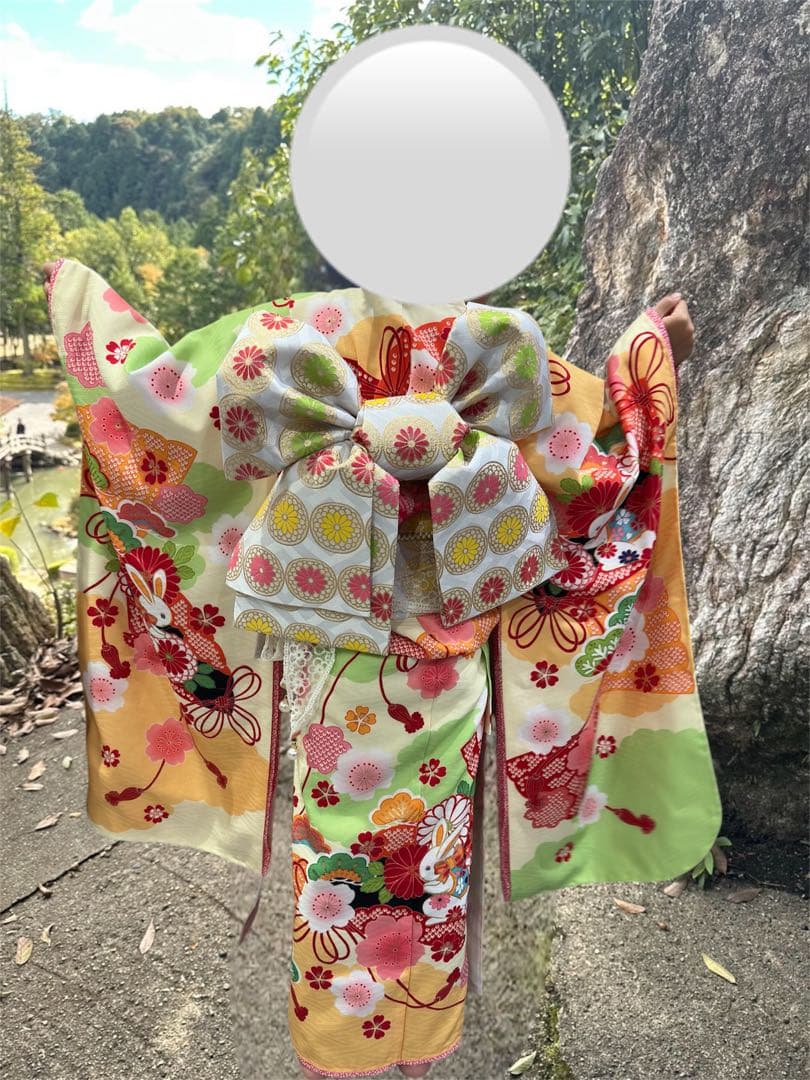 JAPANスタイル　あしだまなコラボ　7歳　着物　フルセット