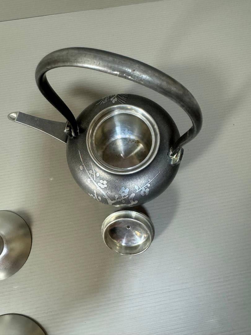 2253 錫製 屠蘇器　本錫　松竹梅