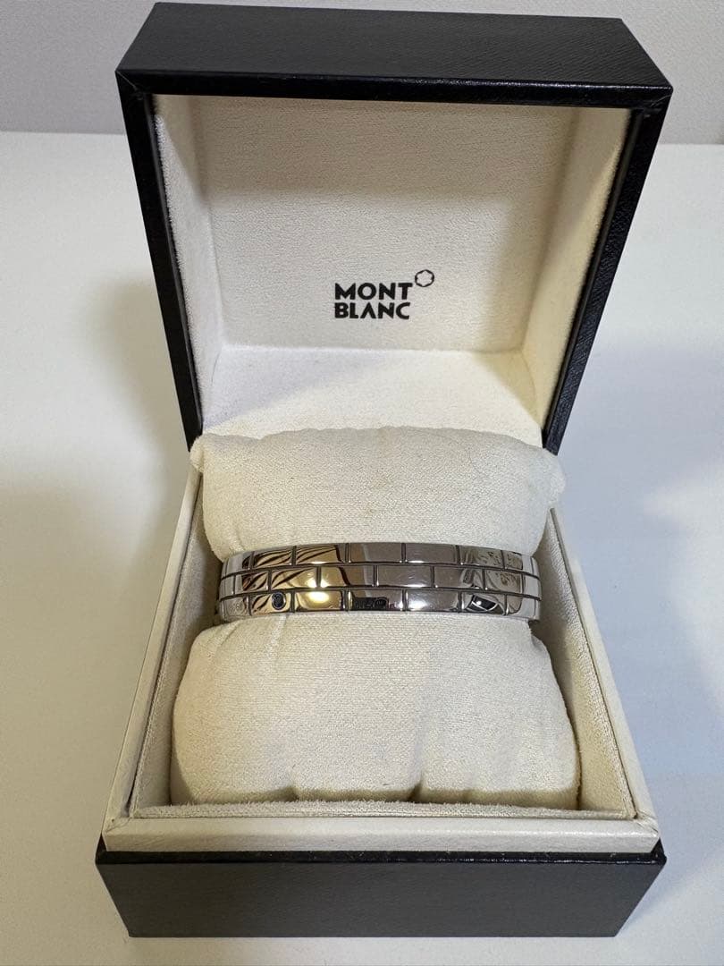 Montblanc モンブラン ブルー サファイア ステンレススチール バングル