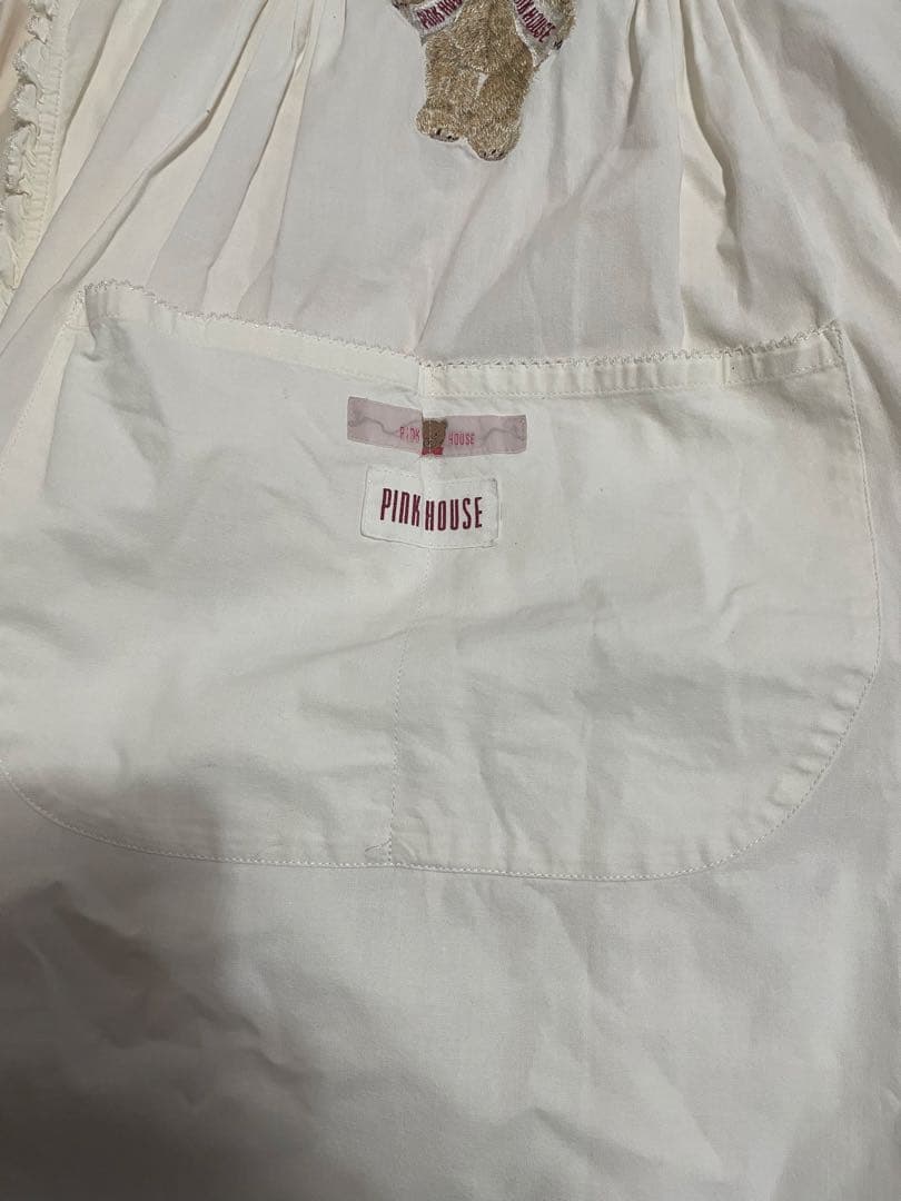 テディベア柄フード付きワンピースとエプロン