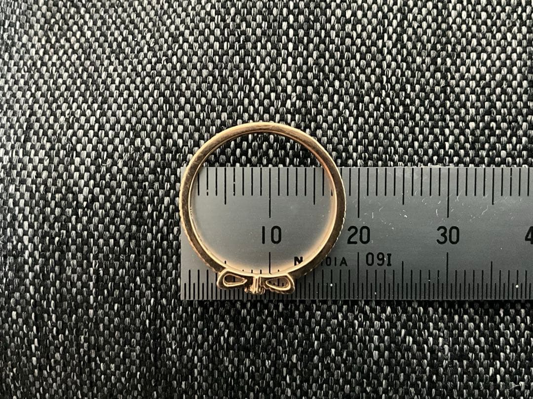 NOJESS　ピンクゴールド　ピンキーリング　ダイヤモンド　リボン　K10