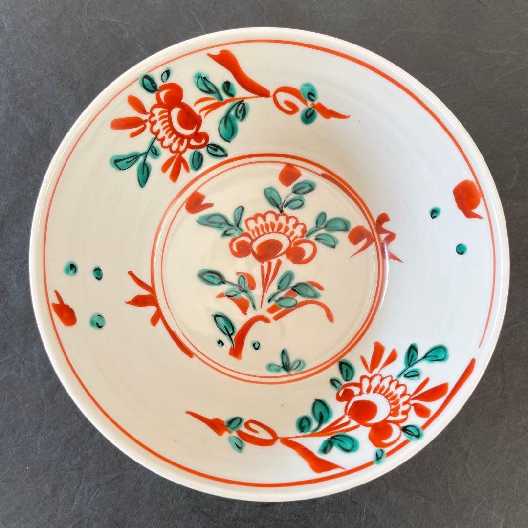 樋山真弓　染付 輪花5寸鉢 + 赤絵7寸鉢 2点セット