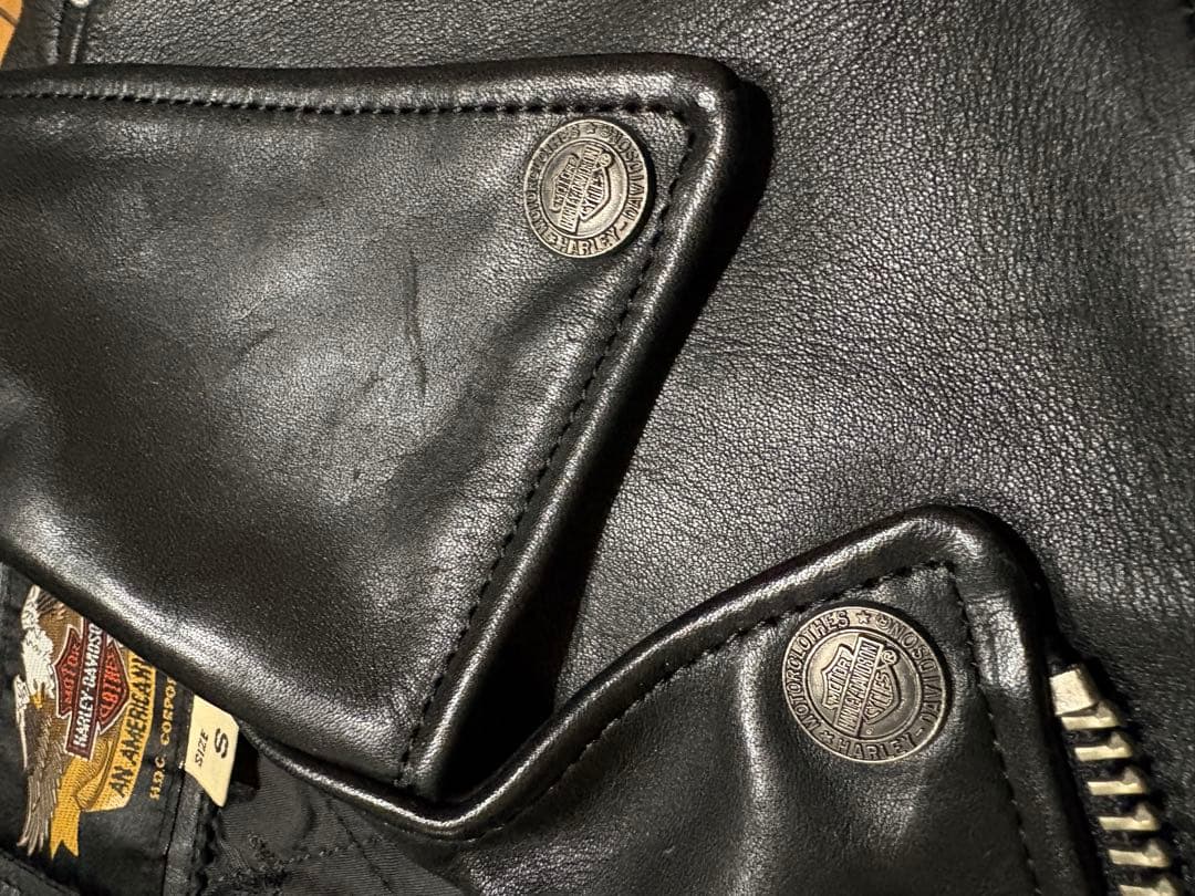 訳あり　ハーレーダビッドソン ダブル ライダースジャケット S