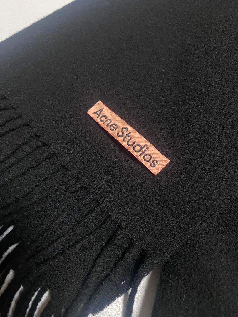 【yu】Acne Studios ウール マフラー ブラック 黒