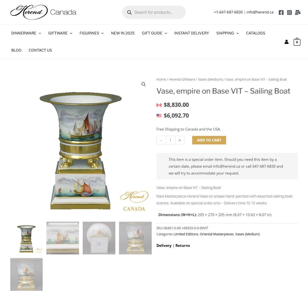 ヘレンド VIT 大型ベース 97万円 マスターぺインター作品