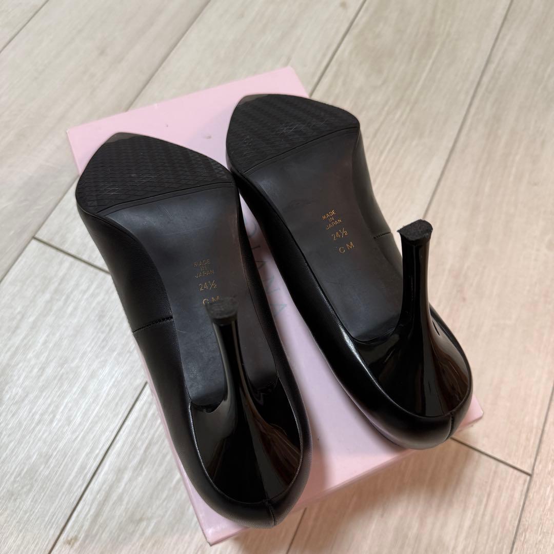 シ*8様 【極美品】DIANA 黒 ポインテッドトゥ ハイヒール 約9cm レザ