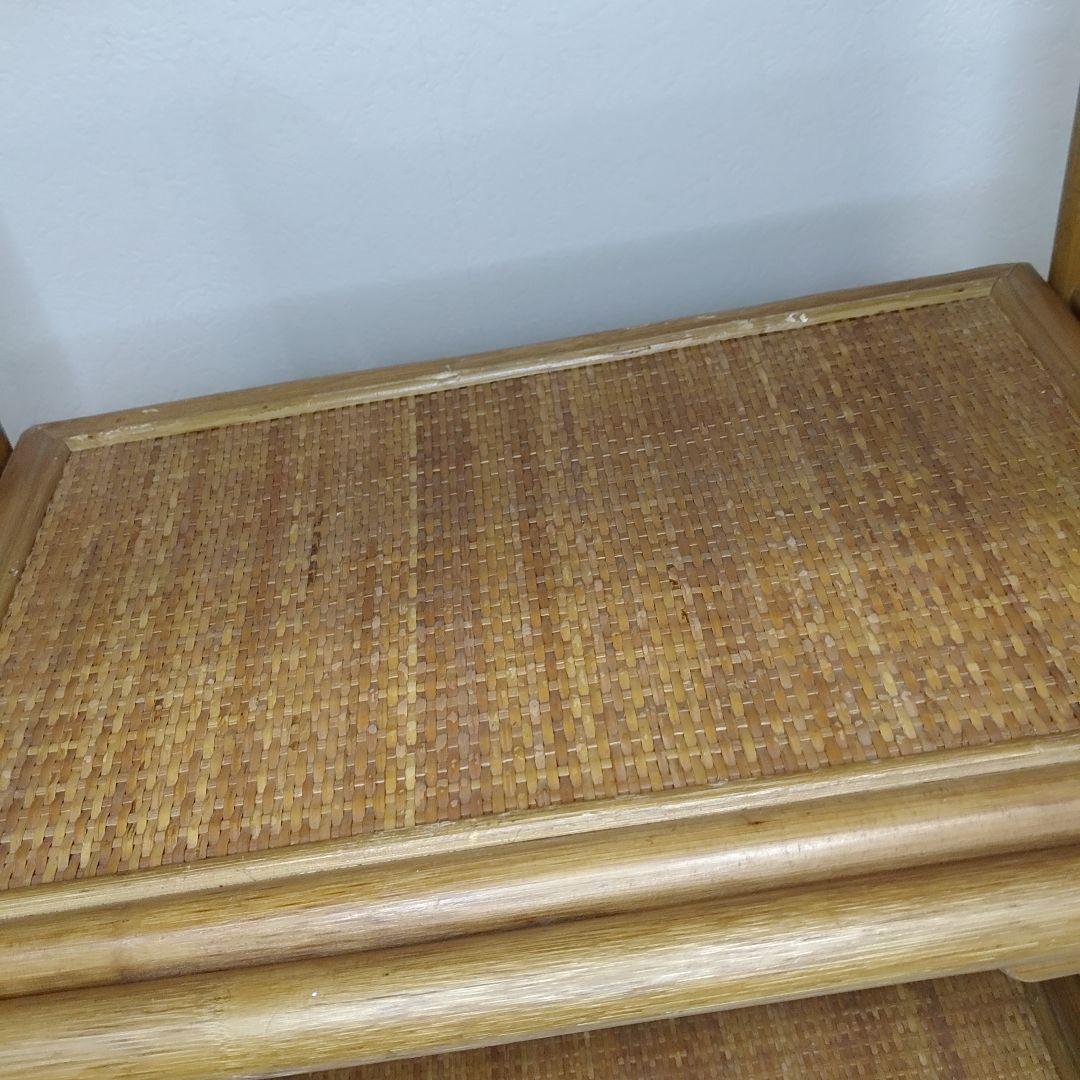 ラタン　籐　折りたたみ式 ラック　飾り棚　シェルフ　3段　折り畳み　送料無料