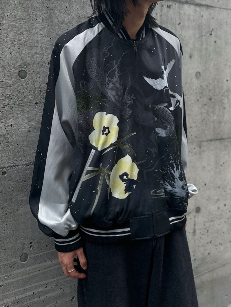 ジャケット・アウター LAD MUSICIAN SATIN INKJET CARP & SPLASH