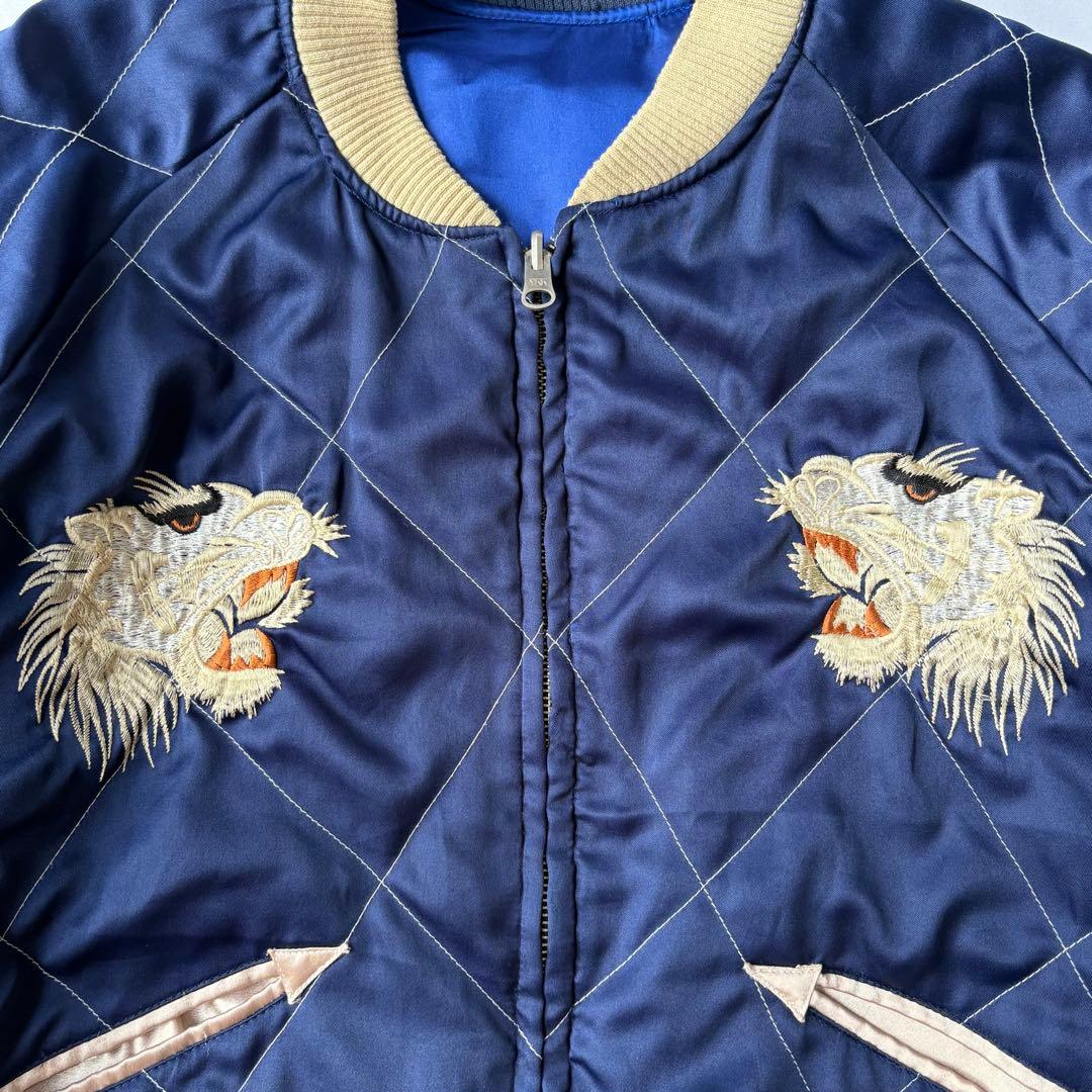 unknown ネイビー ホワイトタイガー ジャパン イーグル スカジャン