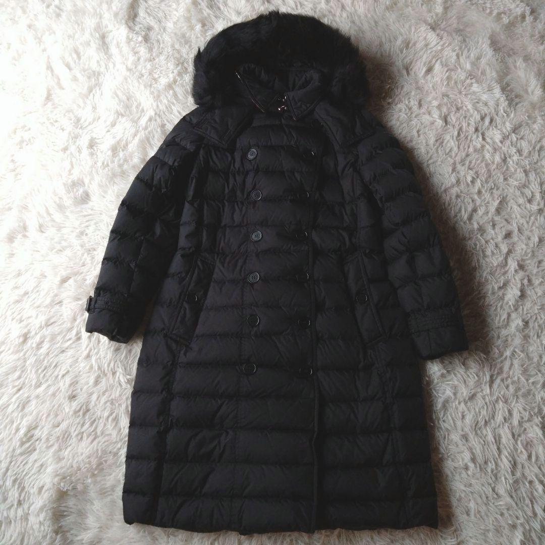 未使用タグ付✨バーバリー　ノバチェックフード　ダウンコート　リアルファー