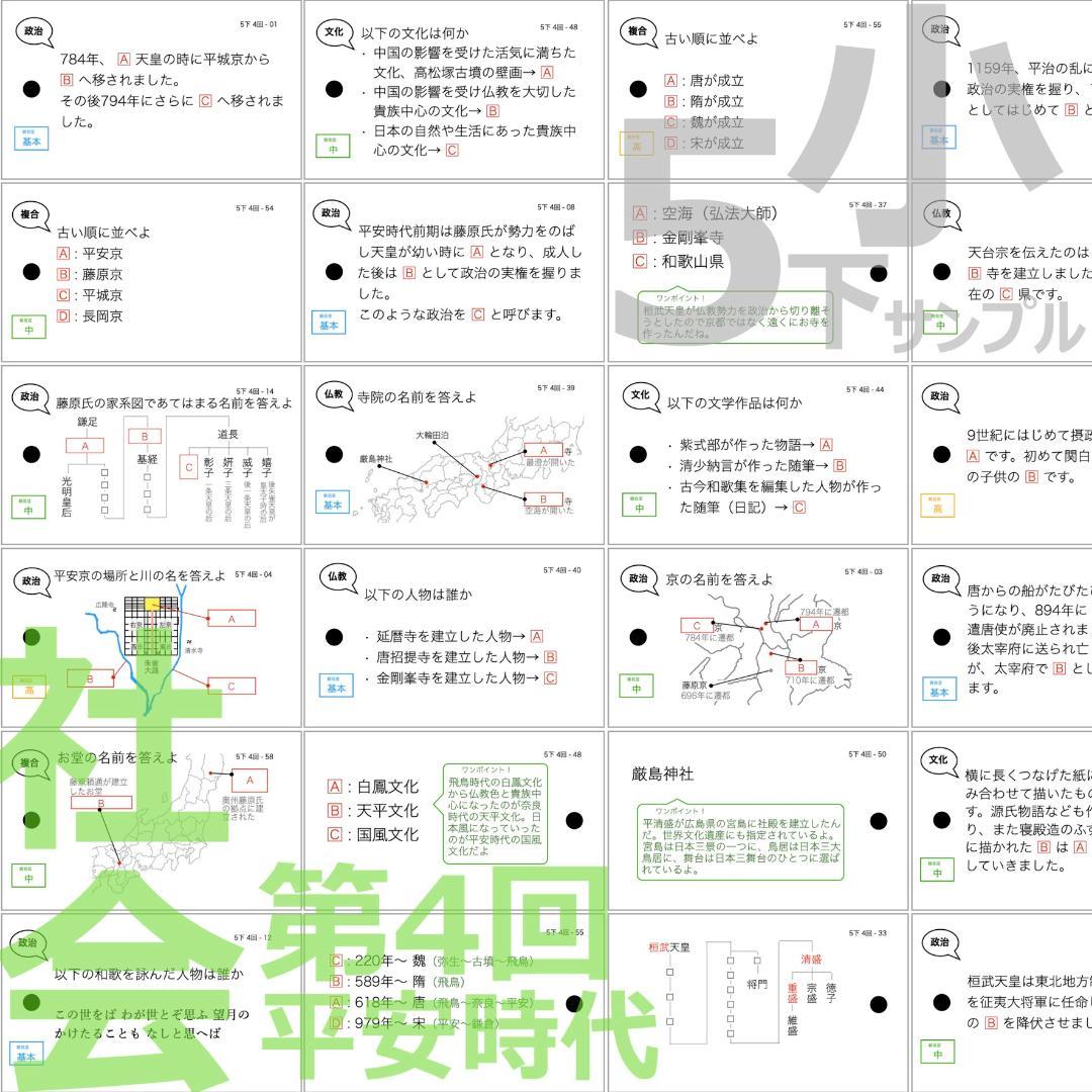 ＼＼2026福袋／／ 中学受験 暗記カード【5年生フルセット 現時点 社理国】