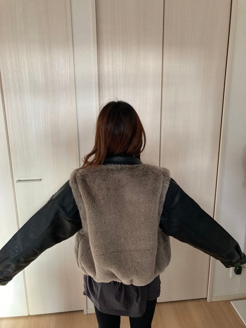 エックスガール　X-girl レザージャケット ファレザーファーコート