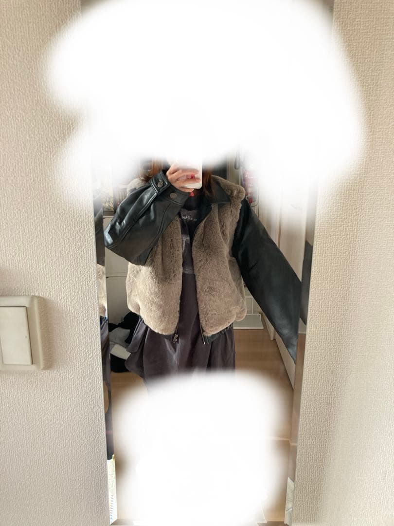 エックスガール　X-girl レザージャケット ファレザーファーコート