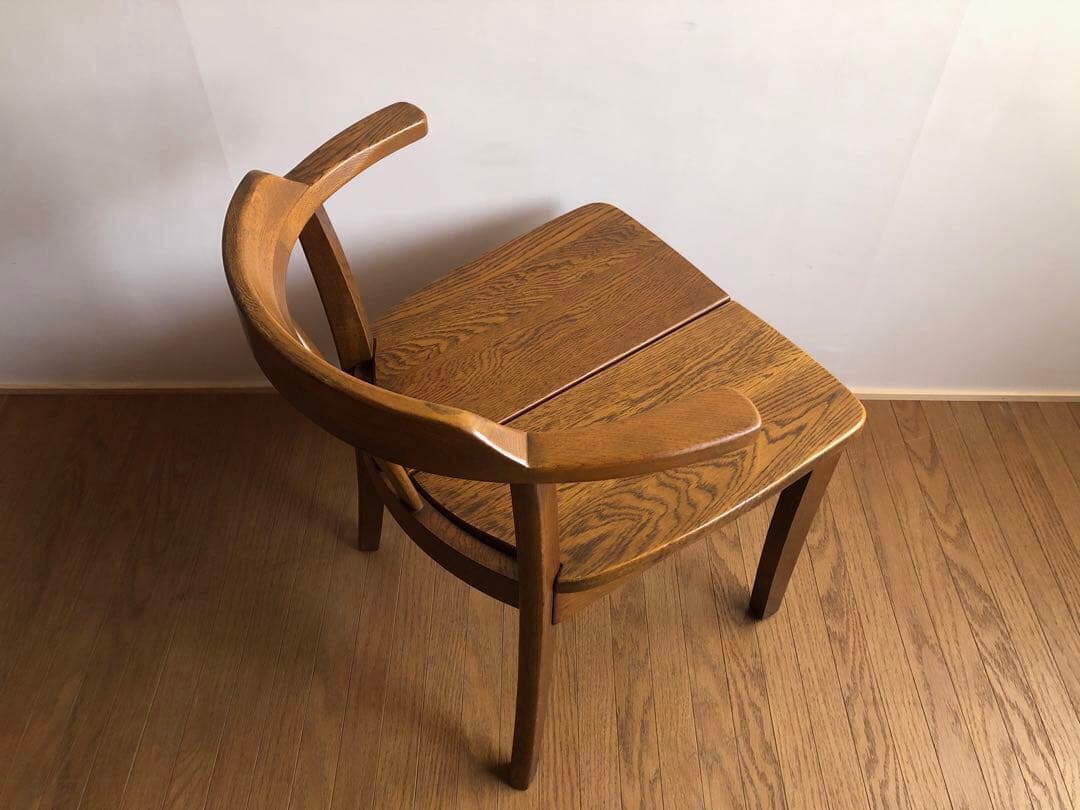 飛騨家具 浜本工芸 アームチェア④ 肘掛け 安楽椅子 楢無垢材 民藝 昭和レトロ