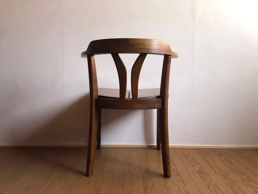 飛騨家具 浜本工芸 アームチェア④ 肘掛け 安楽椅子 楢無垢材 民藝 昭和レトロ