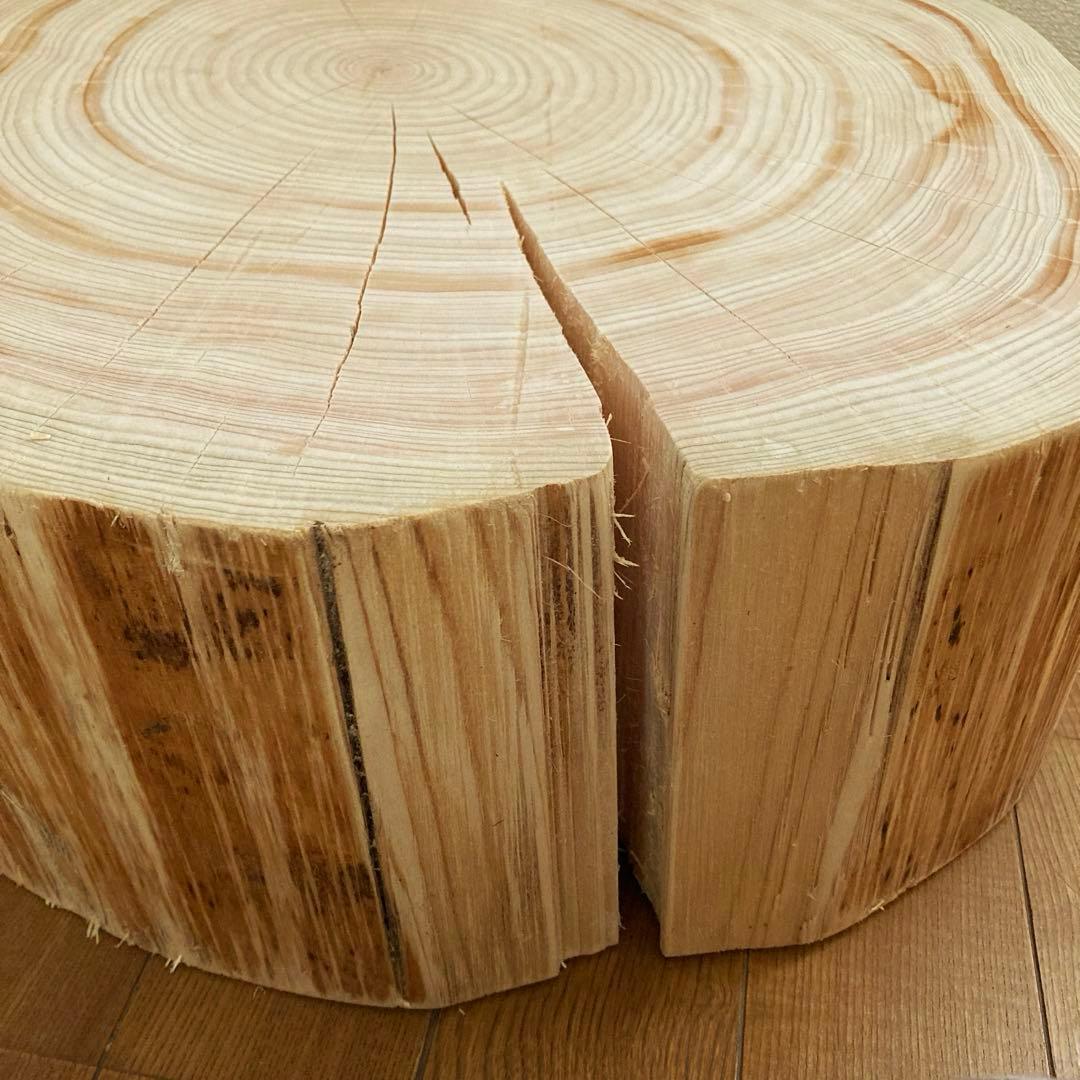 一枚板　切り株　ナチュラルウッド　特大46cm 樹齢約80年 ハンドメイドB