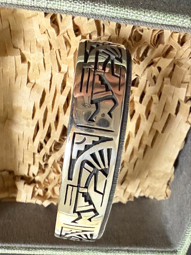 HOPI/ホピ族 クリフトンモワ作 オーバーレイ バングル ココペリ　新品未使用