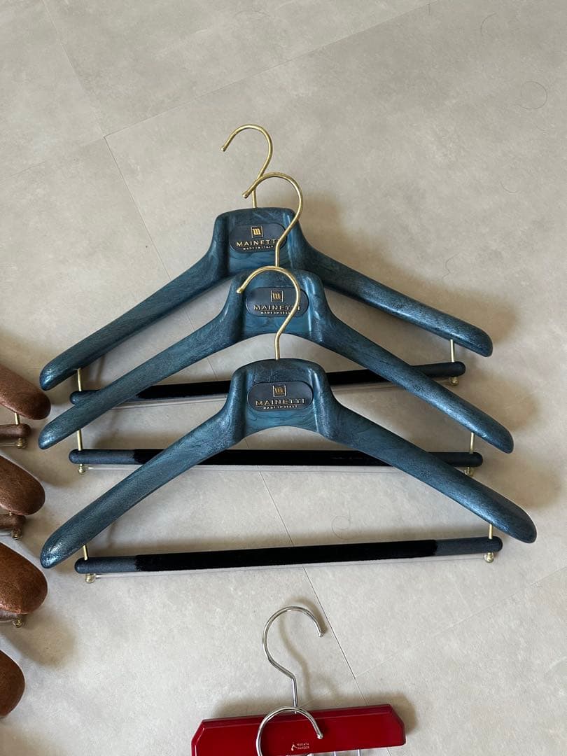高級ハンガーセット　マイネッティ（ブルー　ブラウン）　ナカタハンガー
